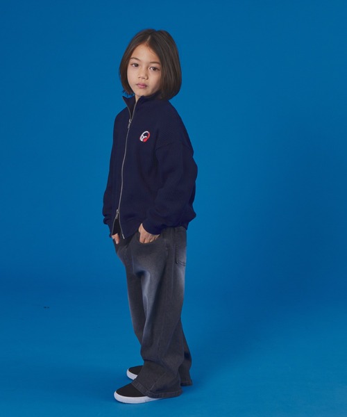 PAIRMANON STREET（ペアマノンストリート）の「【PAIRMANON STREET】長袖 ワッフル ドライバーズ ジップ カーディガン（カーディガン/ボレロ・キッズ・ネイビー/アイボリー/ブラック・100/110/120/130/140/150/90）」の19枚目の写真