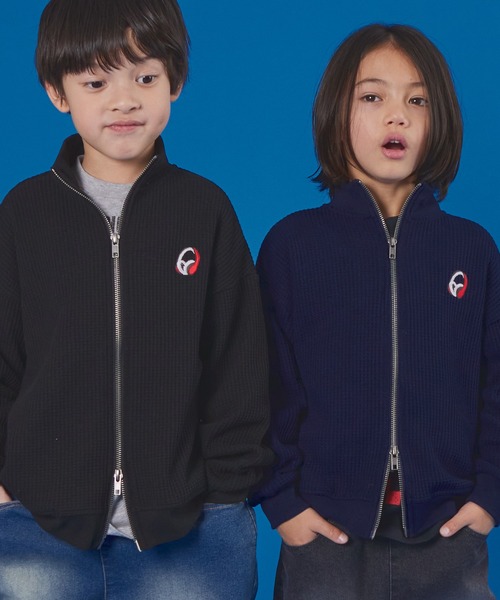 PAIRMANON STREET（ペアマノンストリート）の「【PAIRMANON STREET】長袖 ワッフル ドライバーズ ジップ カーディガン（カーディガン/ボレロ・キッズ・ネイビー/アイボリー/ブラック・100/110/120/130/140/150/90）」の20枚目の写真