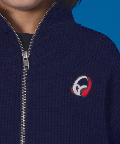 PAIRMANON STREET（ペアマノンストリート）の「【PAIRMANON STREET】長袖 ワッフル ドライバーズ ジップ カーディガン（カーディガン/ボレロ・キッズ・ネイビー/アイボリー/ブラック・100/110/120/130/140/150/90）」の21枚目の写真