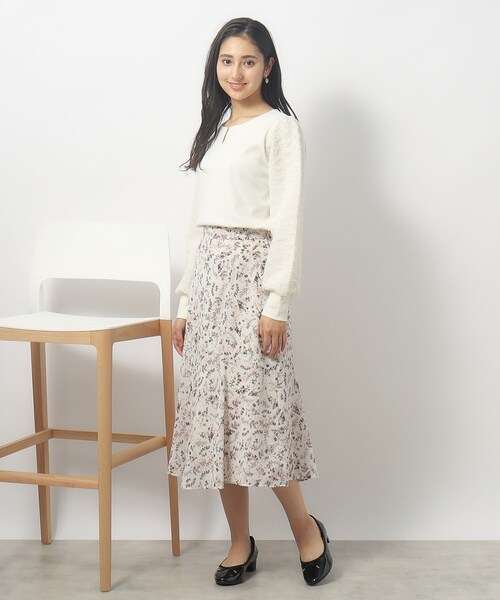 index（インデックス）の「◆キーネックプルオーバー【洗濯機洗い可】（Tシャツ/カットソー・レディース・ホワイト/ライトグリーン/ブラック・36/38/40/42）」の5枚目の写真