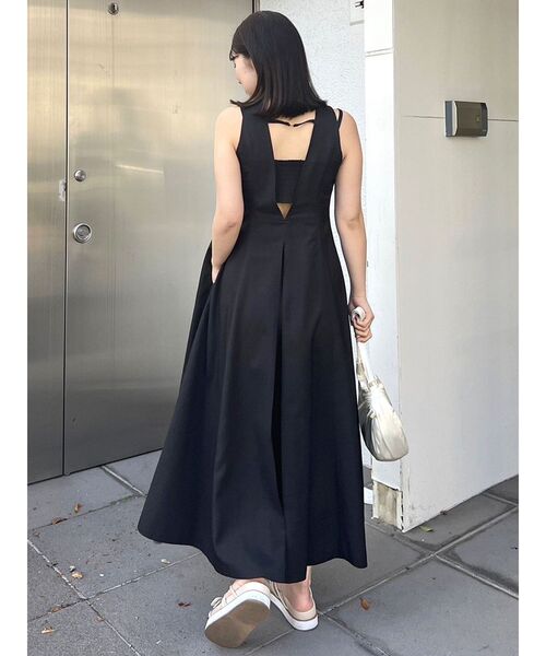 MERCURYDUO(マーキュリーデュオ)の「リネンライクバックシャンカラーワンピース(ワンピース・レディース・ブラック/ピンク/ライム・SMALL/MEDIUM)」の16枚目の写真