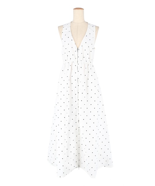 coca（coca）（コカ）の「【WEB限定セール】パリフワVネックジッパージャンパースカート（ジャンパースカート・レディース・ホワイト/ブラック/ドット・ONE SIZE/M/L）」の21枚目の写真