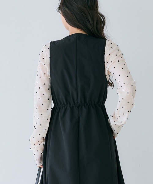 coca（coca）（コカ）の「【WEB限定セール】パリフワVネックジッパージャンパースカート（ジャンパースカート・レディース・ホワイト/ブラック/ドット・ONE SIZE/M/L）」の13枚目の写真