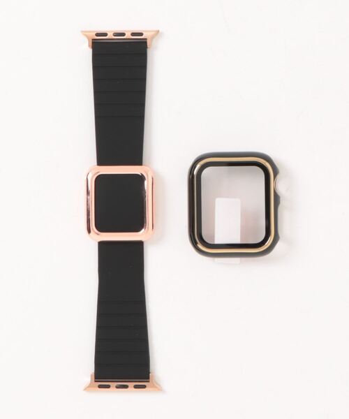zandy(ズィーアンドワイ)の「zandy ズィーアンドワイ Apple Watch ケース&ベルトセット【ツヤハードケース】 アップルウォッチカバー& マグネットシリコンバンド // set8(デジタル腕時計・レディース・ブラック×ゴールド/グリーン/ブラック×ブラック/ブラック×シルバー/ブラック×レッド/ピンク/ホワイト×ブラック・S/M)」の16枚目の写真