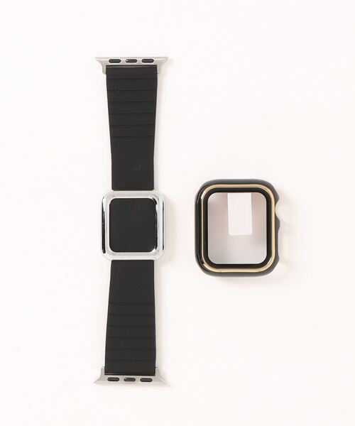 zandy(ズィーアンドワイ)の「zandy ズィーアンドワイ Apple Watch ケース&ベルトセット【ツヤハードケース】 アップルウォッチカバー& マグネットシリコンバンド // set8(デジタル腕時計・レディース・ブラック×ゴールド/グリーン/ブラック×ブラック/ブラック×シルバー/ブラック×レッド/ピンク/ホワイト×ブラック・S/M)」の13枚目の写真