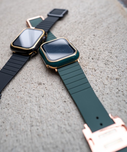 zandy(ズィーアンドワイ)の「zandy ズィーアンドワイ Apple Watch ケース&ベルトセット【ツヤハードケース】 アップルウォッチカバー& マグネットシリコンバンド // set8(デジタル腕時計・レディース・ブラック×ゴールド/グリーン/ブラック×ブラック/ブラック×シルバー/ブラック×レッド/ピンク/ホワイト×ブラック・S/M)」の18枚目の写真