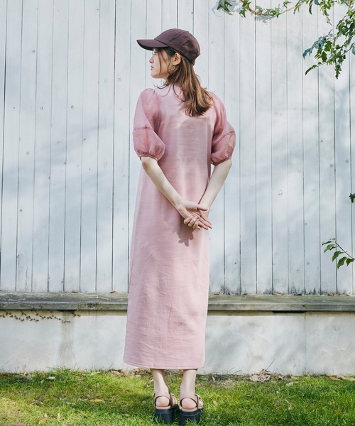LANTINAM（ランティナム）の「【ZOZO限定】シアースリーブTシャツワンピース（ワンピース・レディース・ブラック/ピンク・FREE）」の7枚目の写真