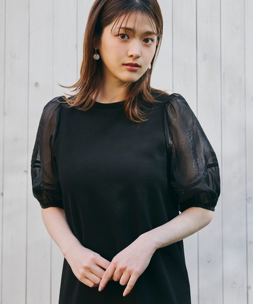 LANTINAM（ランティナム）の「【ZOZO限定】シアースリーブTシャツワンピース（ワンピース・レディース・ブラック/ピンク・FREE）」の15枚目の写真