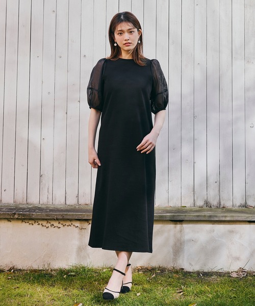LANTINAM（ランティナム）の「【ZOZO限定】シアースリーブTシャツワンピース（ワンピース・レディース・ブラック/ピンク・FREE）」の3枚目の写真