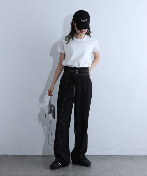 COLONY 2139（コロニートゥーワンスリーナイン）の「スマート半袖コンパクトTシャツ（Tシャツ/カットソー・レディース・ブラック/チャコールグレー/ホワイト・SMALL/MEDIUM）」の11枚目の写真