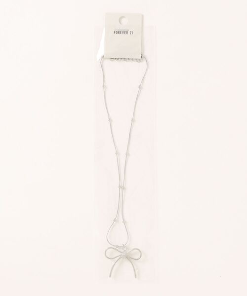 FOREVER 21（フォーエバー トゥエンティーワン）の「リボンモチーフネックレス2（ネックレス・レディース・シルバー・FREE）」の5枚目の写真