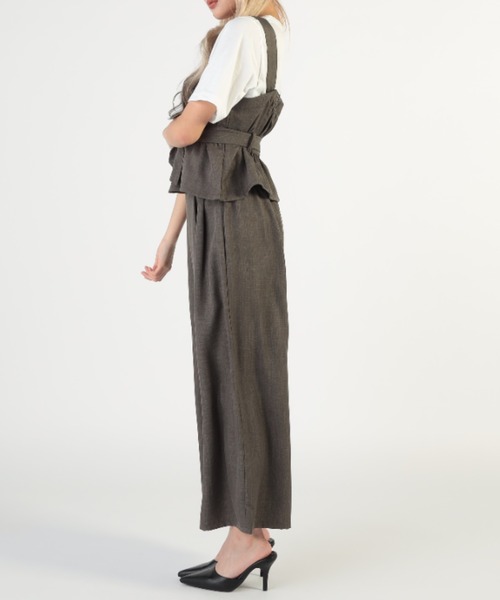 CECIL McBEE(セシルマクビー)の「ウエストリボンビスチェxワイドパンツ インナー3点SET(ワンピース・レディース・グレー/ブラック/グリーン/モカ・MEDIUM/LARGE)」の6枚目の写真