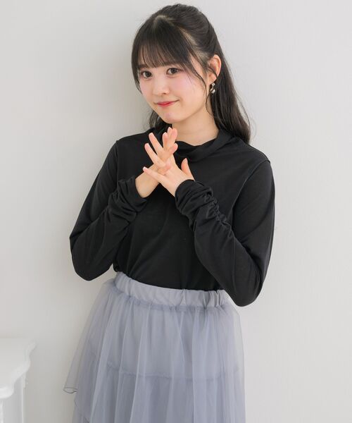 ems excite(エムズエキサイト)の「メロウ切り替えインナーCT(Tシャツ/カットソー・レディース・ブラック/ナチュラル/ピンク・FREE)」の13枚目の写真