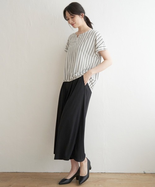 IKKA LOUNGE（イッカラウンジ）の「【セットアップ対応】GOKU楽さらっとリラックスプルオーバー（Tシャツ/カットソー・レディース・ブラック/その他1/ベージュ・M/L/S）」の17枚目の写真
