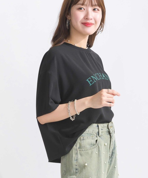 【セール】【WEB限定】フロント配色ロゴジョーゼットプルオーバー（Tシャツ/カットソー）｜PICCIN（ピッチン）