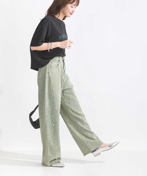 PICCIN(ピッチン)の「【WEB限定】フロント配色ロゴジョーゼットプルオーバー(Tシャツ/カットソー・レディース・オフホワイト/チャコールグレー/ブラック・M)」の10枚目の写真