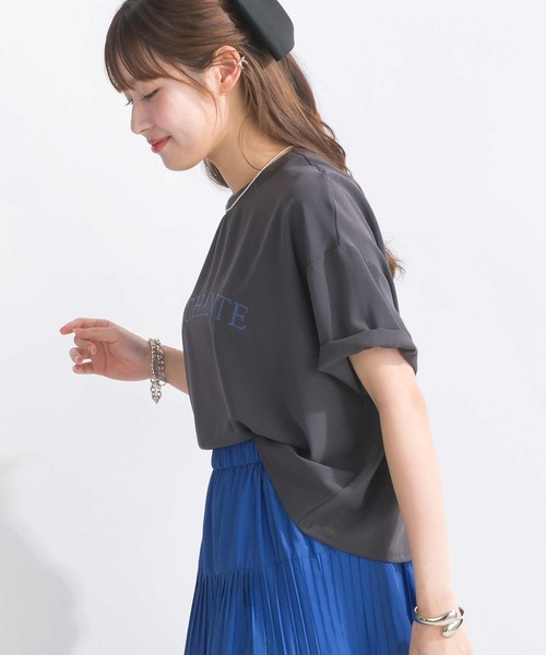 PICCIN(ピッチン)の「【WEB限定】フロント配色ロゴジョーゼットプルオーバー(Tシャツ/カットソー・レディース・オフホワイト/チャコールグレー/ブラック・M)」の12枚目の写真