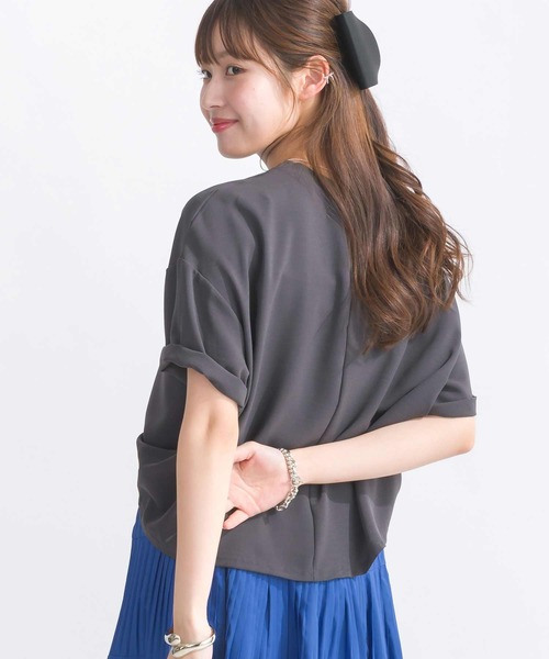 PICCIN(ピッチン)の「【WEB限定】フロント配色ロゴジョーゼットプルオーバー(Tシャツ/カットソー・レディース・オフホワイト/チャコールグレー/ブラック・M)」の13枚目の写真