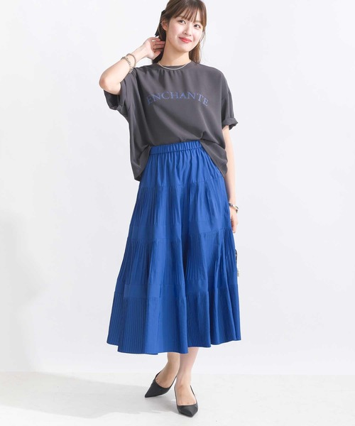 PICCIN(ピッチン)の「【WEB限定】フロント配色ロゴジョーゼットプルオーバー(Tシャツ/カットソー・レディース・オフホワイト/チャコールグレー/ブラック・M)」の14枚目の写真
