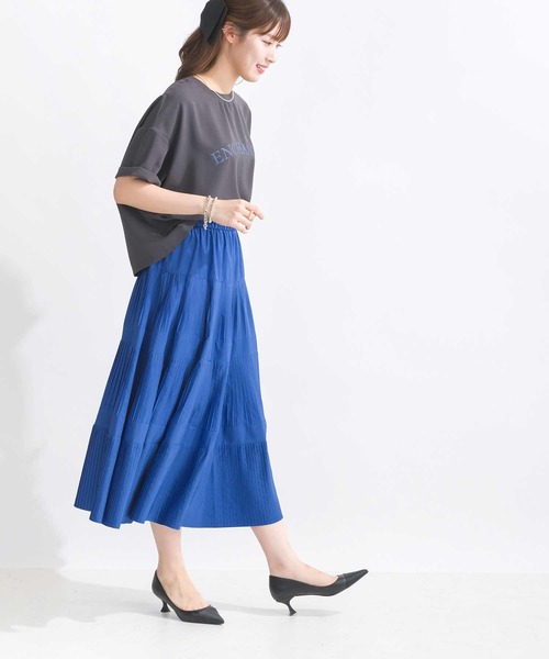 PICCIN(ピッチン)の「【WEB限定】フロント配色ロゴジョーゼットプルオーバー(Tシャツ/カットソー・レディース・オフホワイト/チャコールグレー/ブラック・M)」の15枚目の写真