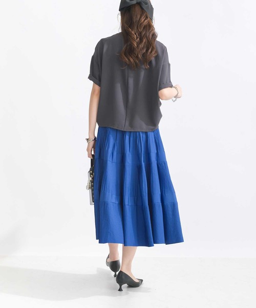 PICCIN(ピッチン)の「【WEB限定】フロント配色ロゴジョーゼットプルオーバー(Tシャツ/カットソー・レディース・オフホワイト/チャコールグレー/ブラック・M)」の16枚目の写真