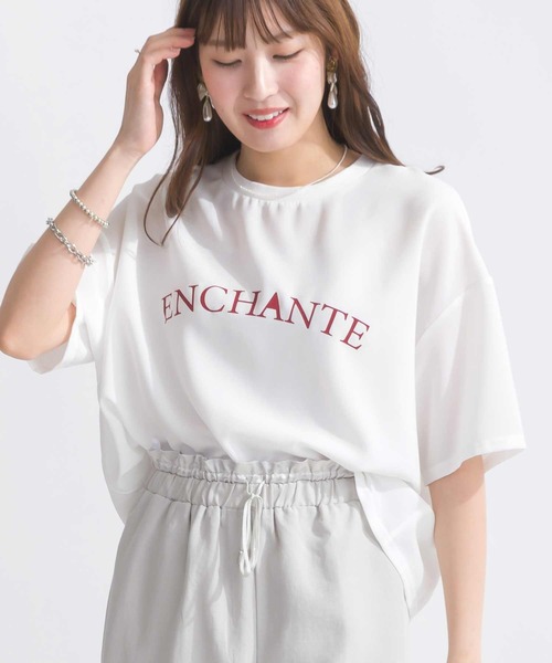 PICCIN(ピッチン)の「【WEB限定】フロント配色ロゴジョーゼットプルオーバー(Tシャツ/カットソー・レディース・オフホワイト/チャコールグレー/ブラック・M)」の17枚目の写真
