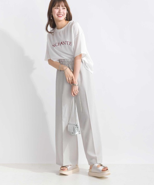 PICCIN(ピッチン)の「【WEB限定】フロント配色ロゴジョーゼットプルオーバー(Tシャツ/カットソー・レディース・オフホワイト/チャコールグレー/ブラック・M)」の20枚目の写真
