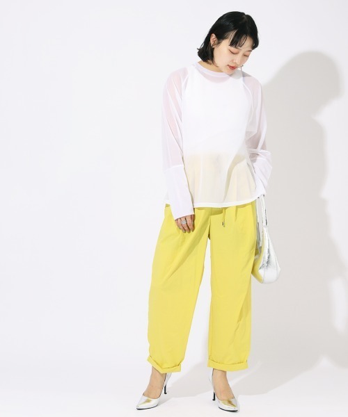 ENIM BY VICKY(エニムバイビッキー)の「シアーラグランロンT《手洗い可能》(Tシャツ/カットソー・レディース・ホワイト/ブルー/ブラック・M)」の7枚目の写真