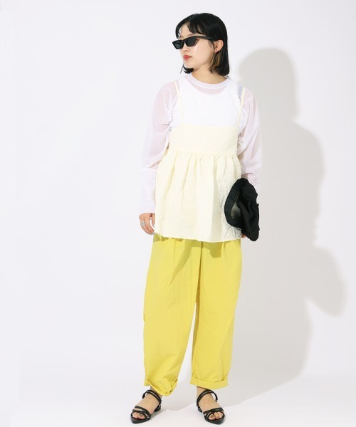 ENIM BY VICKY(エニムバイビッキー)の「シアーラグランロンT《手洗い可能》(Tシャツ/カットソー・レディース・ホワイト/ブルー/ブラック・M)」の6枚目の写真