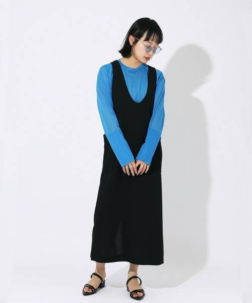 ENIM BY VICKY(エニムバイビッキー)の「シアーラグランロンT《手洗い可能》(Tシャツ/カットソー・レディース・ホワイト/ブルー/ブラック・M)」の14枚目の写真