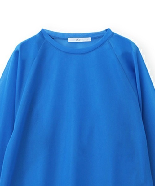 ENIM BY VICKY(エニムバイビッキー)の「シアーラグランロンT《手洗い可能》(Tシャツ/カットソー・レディース・ホワイト/ブルー/ブラック・M)」の9枚目の写真