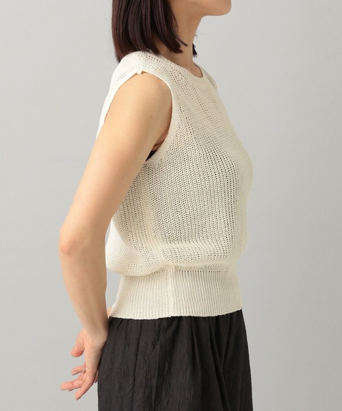 e/rm（イーアールエム）の「【e/rm】ワシニット/ノースリーブトップス（タンクトップ・レディース・オフホワイト/ネイビー/イエロー系その他・FREE）」の8枚目の写真