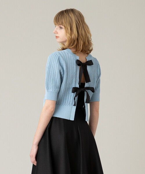 LOULOU WILLOUGHBY 半袖 リボン ニット LOULOU WILLOUGHBY（ルルウィルビー）の「【LOULOU WILLOUGHBY】2WAY