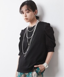 CHIC STYLE | 大きいサイズ 綿100％パフスリーブカットソー シックスタイル(Tシャツ/カットソー)