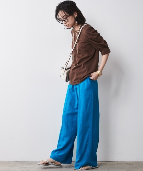 CHIC STYLE(シックスタイル)の「<大きいサイズ>綿100%パフスリーブカットソー シックスタイル(Tシャツ/カットソー・レディース・ブラウン/ブラック・5L/4L/3L/LL/L)」の14枚目の写真