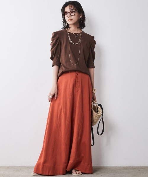 CHIC STYLE(シックスタイル)の「<大きいサイズ>綿100%パフスリーブカットソー シックスタイル(Tシャツ/カットソー・レディース・ブラウン/ブラック・5L/4L/3L/LL/L)」の17枚目の写真