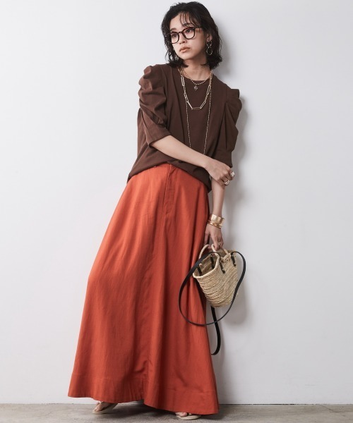 CHIC STYLE(シックスタイル)の「<大きいサイズ>綿100%パフスリーブカットソー シックスタイル(Tシャツ/カットソー・レディース・ブラウン/ブラック・5L/4L/3L/LL/L)」の19枚目の写真