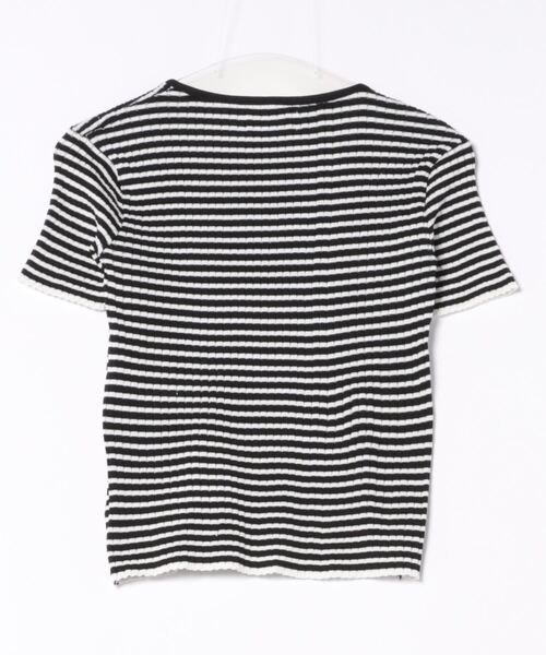 sorule（ソルレ）の「スクエアネックボーダーリブT（Tシャツ/カットソー・レディース・ブラック/ホワイト・FREE）」の3枚目の写真
