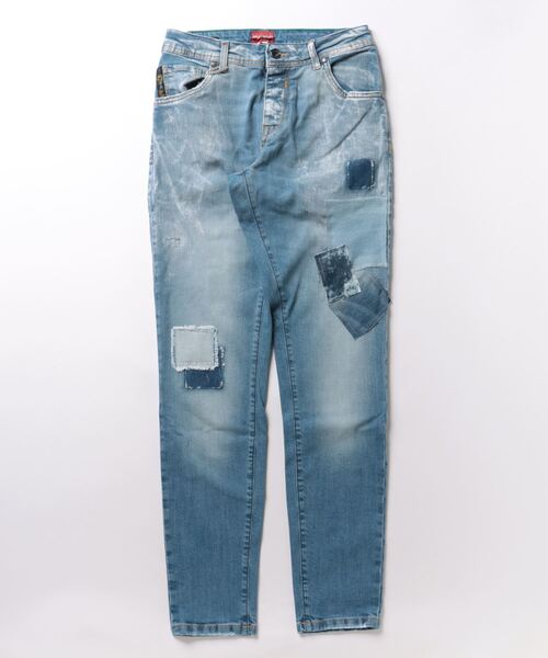 Import & Select（インポートアンドセレクト）の「【ADAMUS】ペイント&パッチ加工ストレッチデニム（デニムパンツ・メンズ・インディゴブルー・32/30/34）」の9枚目の写真