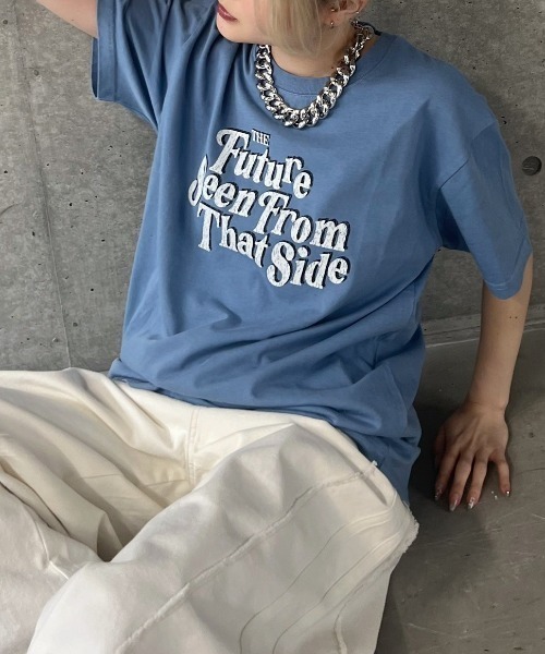 PAGEBOY（ページボーイ）の「アソートグラフィックルーズT（Tシャツ/カットソー・レディース・チャコールグレー/ブラック/アイボリー系1/オフホワイト/ブルー/アイボリー/グリーン/ベージュ/オレンジ・FREE）」の8枚目の写真