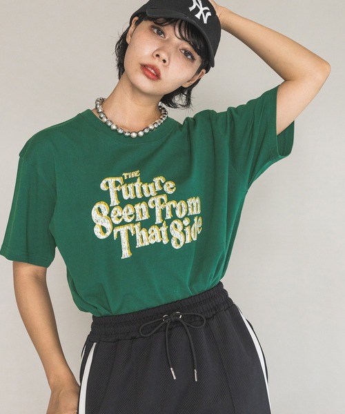 PAGEBOY（ページボーイ）の「アソートグラフィックルーズT（Tシャツ/カットソー・レディース・チャコールグレー/ブラック/アイボリー系1/オフホワイト/ブルー/アイボリー/グリーン/ベージュ/オレンジ・FREE）」の7枚目の写真