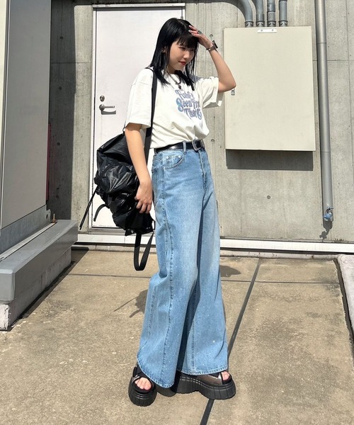 PAGEBOY（ページボーイ）の「アソートグラフィックルーズT（Tシャツ/カットソー・レディース・チャコールグレー/ブラック/アイボリー系1/オフホワイト/ブルー/アイボリー/グリーン/ベージュ/オレンジ・FREE）」の21枚目の写真