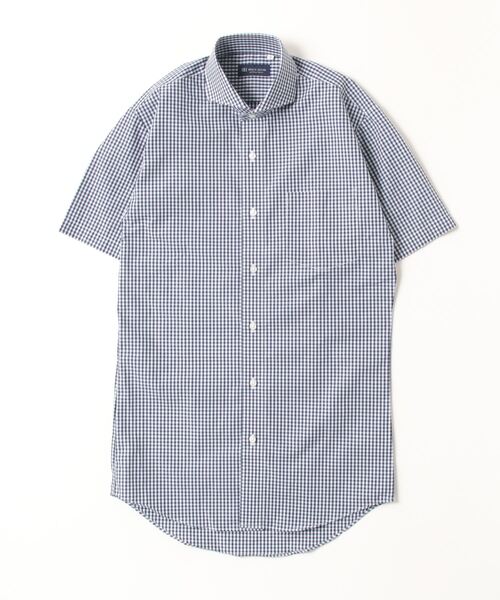 TOKYO SHIRTS（トウキョウシャツ）の「形態安定ノーアイロン ホリゾンタルワイド 半袖ビジネスワイシャツ（ビジネスシャツ・メンズ・ネイビー・首回り43cm/首回り41cm/首回り39cm/首回り42cm/首回り37cm）」の2枚目の写真