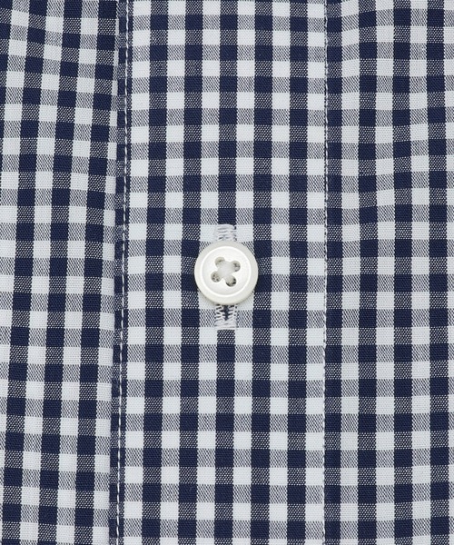 TOKYO SHIRTS（トウキョウシャツ）の「形態安定ノーアイロン ホリゾンタルワイド 半袖ビジネスワイシャツ（ビジネスシャツ・メンズ・ネイビー・首回り43cm/首回り41cm/首回り39cm/首回り42cm/首回り37cm）」の6枚目の写真