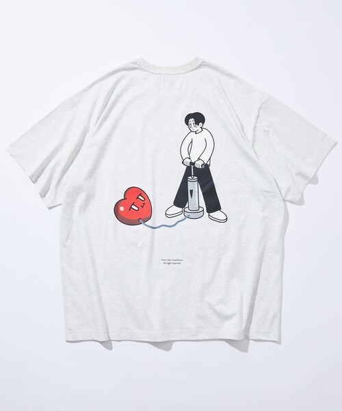 FREAK'S STORE（フリークスストア）の「Kurt Wu/カート ウー 風船ハートロゴ バックプリントTEE/リラックスフィット（Tシャツ/カットソー・メンズ・ホワイト/グレー/ブラック・MEDIUM/LARGE/X-LARGE）」の12枚目の写真
