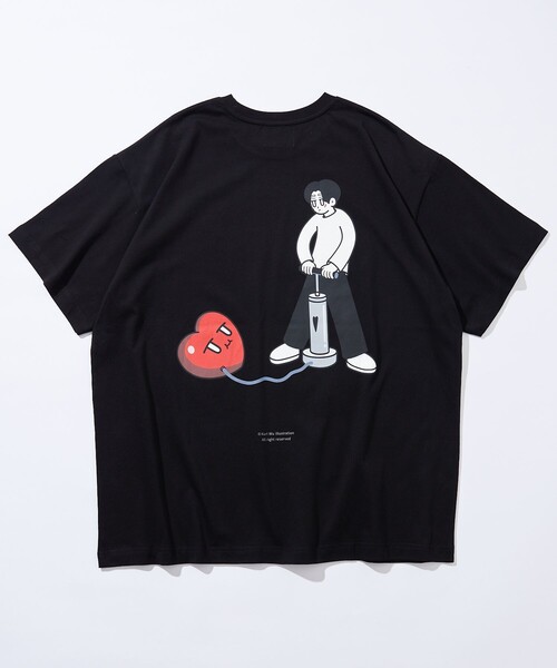 FREAK'S STORE（フリークスストア）の「Kurt Wu/カート ウー 風船ハートロゴ バックプリントTEE/リラックスフィット（Tシャツ/カットソー・メンズ・ホワイト/グレー/ブラック・MEDIUM/LARGE/X-LARGE）」の14枚目の写真
