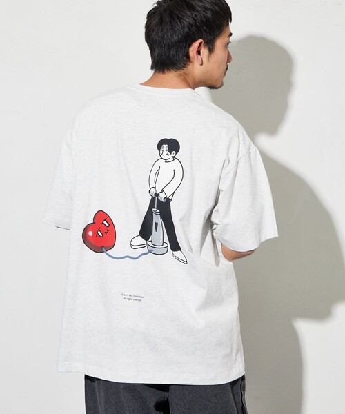 FREAK'S STORE（フリークスストア）の「Kurt Wu/カート ウー 風船ハートロゴ バックプリントTEE/リラックスフィット（Tシャツ/カットソー・メンズ・ホワイト/グレー/ブラック・MEDIUM/LARGE/X-LARGE）」の20枚目の写真