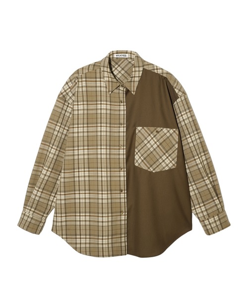 MILKFED.(ミルクフェド)の「BLOCK PLAID SHIRTS(シャツ/ブラウス・レディース・ベージュ/ネイビー・ONE SIZE)」の18枚目の写真