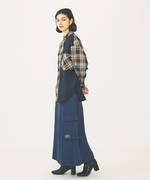 MILKFED.(ミルクフェド)の「BLOCK PLAID SHIRTS(シャツ/ブラウス・レディース・ベージュ/ネイビー・ONE SIZE)」の17枚目の写真