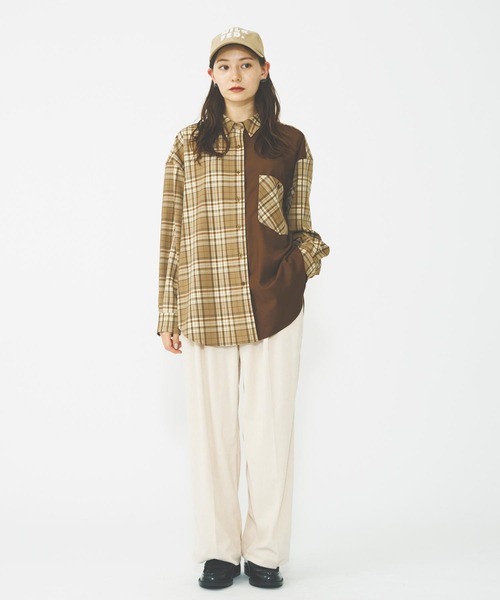 MILKFED.(ミルクフェド)の「BLOCK PLAID SHIRTS(シャツ/ブラウス・レディース・ベージュ/ネイビー・ONE SIZE)」の21枚目の写真
